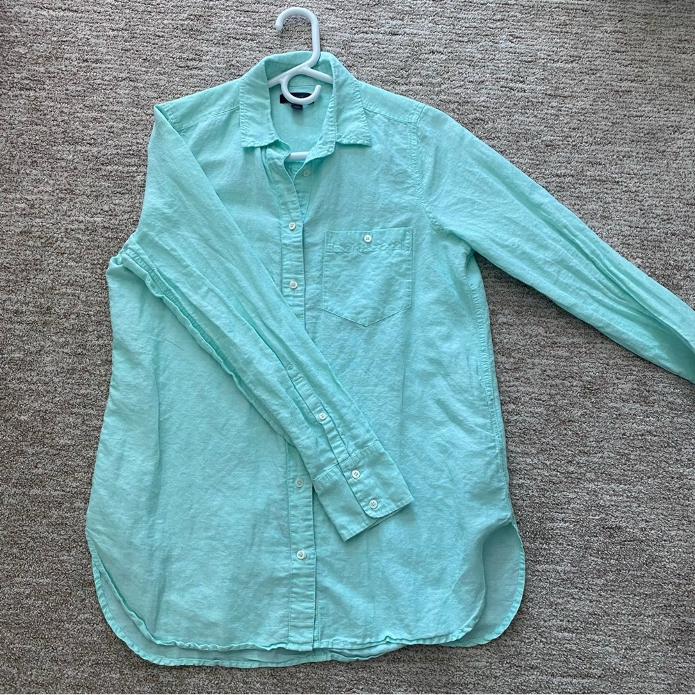 J. Crew Mint Colored Women’s Button Down Shirt